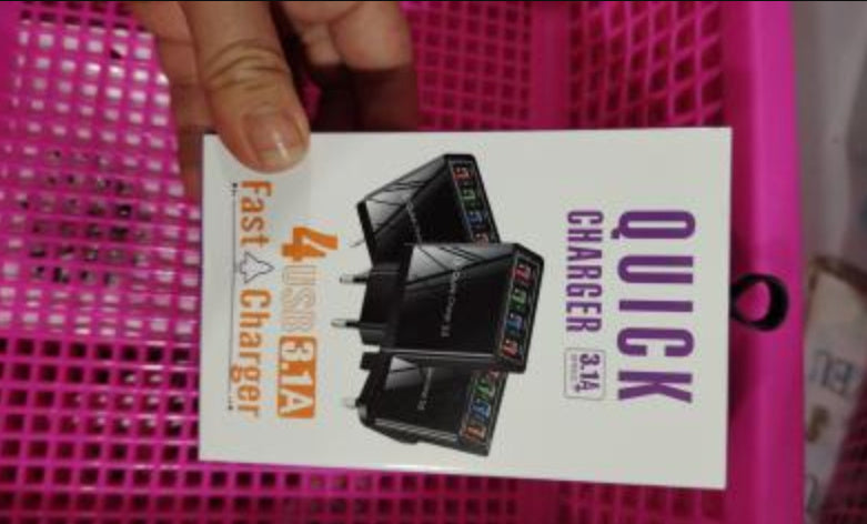 USB Charger Quick Charge 3.0 4 Phone Adapter For Tablet Portable Wall Mobile Charger Fast Charger - 𝓢𝓱𝓸𝓹𝓵𝓮𝓬𝔂