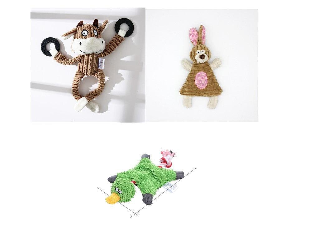Pet Toy Donkey Shape Corduroy Chew Toy For Dogs Puppy Squeaker Squeaky Plush Bone Molar Dog Toy Pet Training Dog - 𝓢𝓱𝓸𝓹𝓵𝓮𝓬𝔂