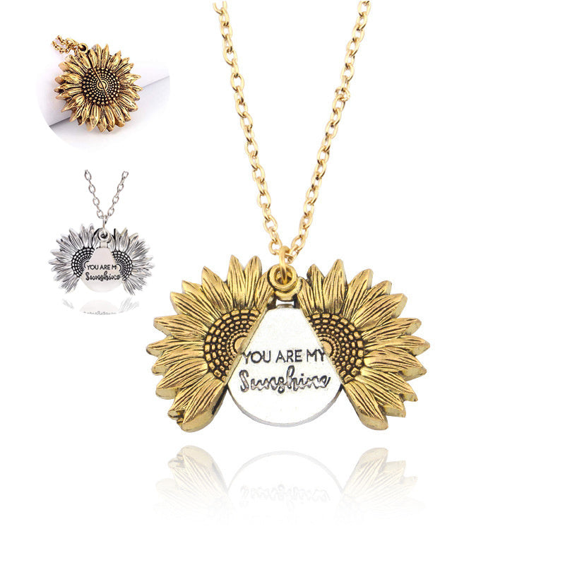 You Are My Sunshine Sunflower Necklace Women Men - 𝓢𝓱𝓸𝓹𝓵𝓮𝓬𝔂