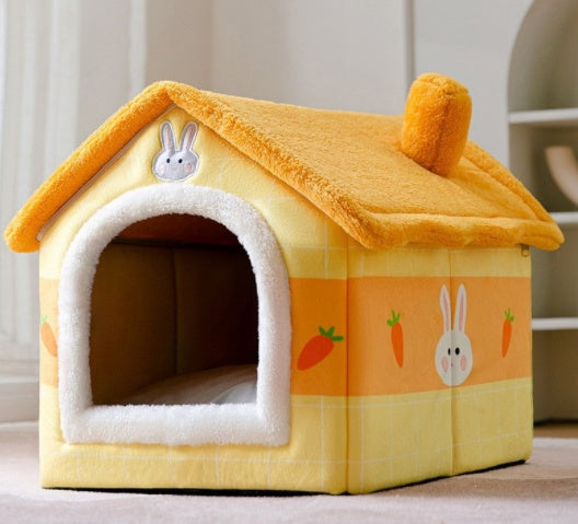 Foldable Dog House Pet Cat Bed Winter Dog Villa Sleep Kennel Removable Nest Warm Enclosed Cave Sofa Pets Supplies - 𝓢𝓱𝓸𝓹𝓵𝓮𝓬𝔂