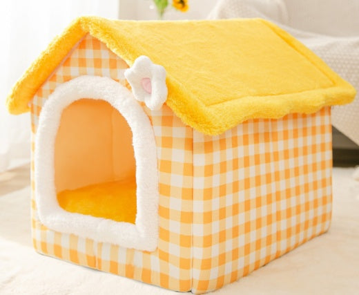 Foldable Dog House Pet Cat Bed Winter Dog Villa Sleep Kennel Removable Nest Warm Enclosed Cave Sofa Pets Supplies - 𝓢𝓱𝓸𝓹𝓵𝓮𝓬𝔂