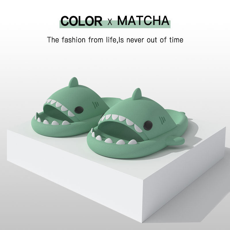 Adult's Slippers Indoor Outdoor Funny Shark Cartoon - 𝓢𝓱𝓸𝓹𝓵𝓮𝓬𝔂