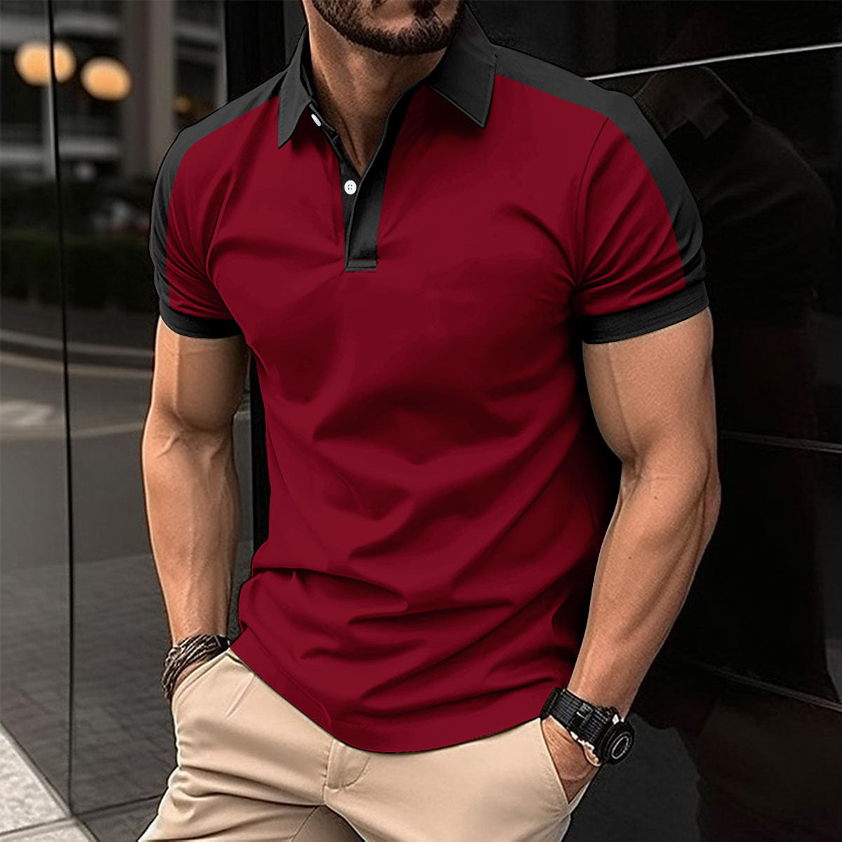Men's Short Sleeve Business Shirt Summer Casual Polo Shirts - 𝓢𝓱𝓸𝓹𝓵𝓮𝓬𝔂