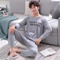 Pajamas Men's Long-sleeved Trousers Spring And Autumn Men's Pajamas Autumn And Winter Thin Plus Size Teenagers Home Wear Two-piece Set - 𝓢𝓱𝓸𝓹𝓵𝓮𝓬𝔂