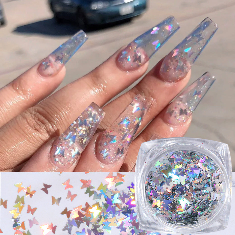 Symphony butterfly sequin nail decoration - 𝓢𝓱𝓸𝓹𝓵𝓮𝓬𝔂