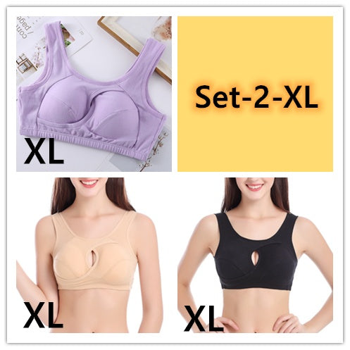 Plus Size Women Bra Ladies Cotton Quake-Proof Underwear Sleep Tops No Buckles Non Wire Lingerie With Removable Padded - 𝓢𝓱𝓸𝓹𝓵𝓮𝓬𝔂