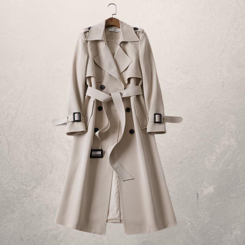 Women's Mid-length Trench Coat Autumn Long Windbreaker - 𝓢𝓱𝓸𝓹𝓵𝓮𝓬𝔂