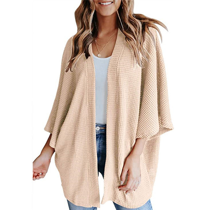Bat Sleeve Waffle Gerson Women's Cardigan - 𝓢𝓱𝓸𝓹𝓵𝓮𝓬𝔂