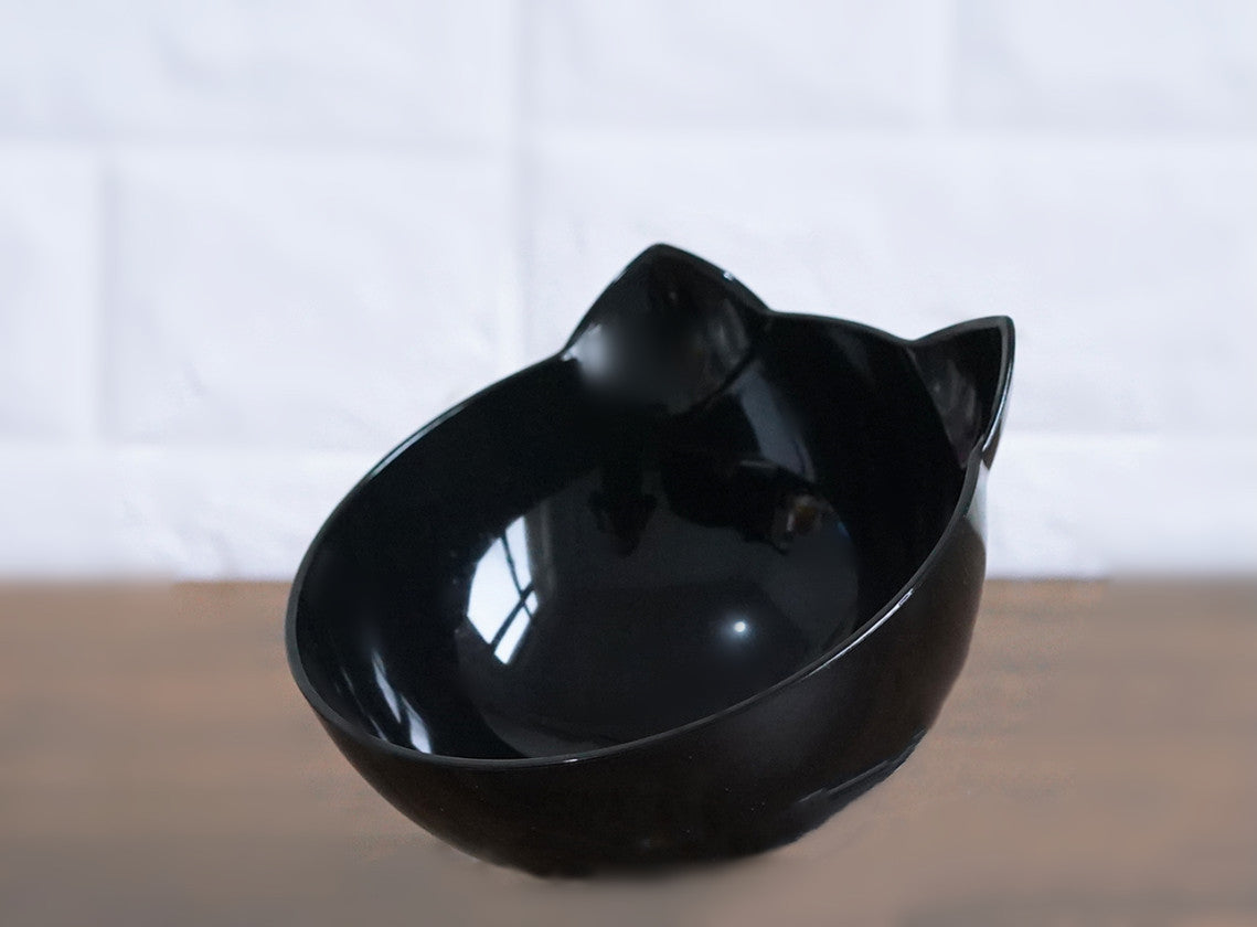 New Inclined Food Cat Ear Oblique Mouth Transparent Single Pet Bowl - 𝓢𝓱𝓸𝓹𝓵𝓮𝓬𝔂
