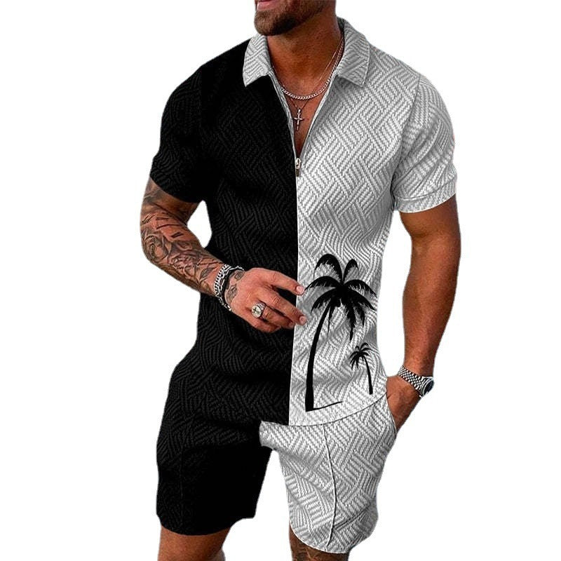 Fashion Casual Zipper Short Sleeve Suit - 𝓢𝓱𝓸𝓹𝓵𝓮𝓬𝔂