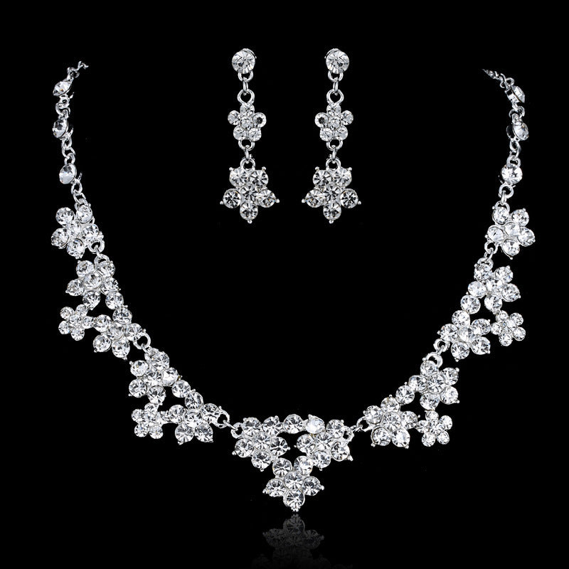 Bridal accessories wholesale, bridal three sets necklace, European and American wedding accessories, wedding jewelry set wholesale - 𝓢𝓱𝓸𝓹𝓵𝓮𝓬𝔂