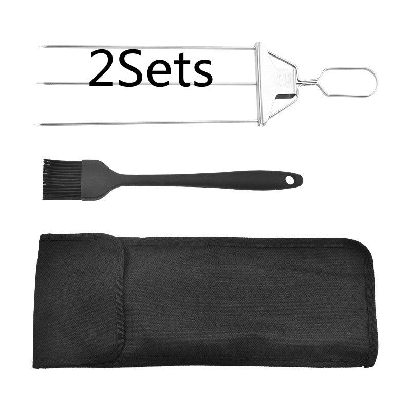 3-Prong Skewer Stick Needles Kebab 3 Way Forks Stainless Steel Barbecue Grill Fork Household BBQ Non-stick - 𝓢𝓱𝓸𝓹𝓵𝓮𝓬𝔂