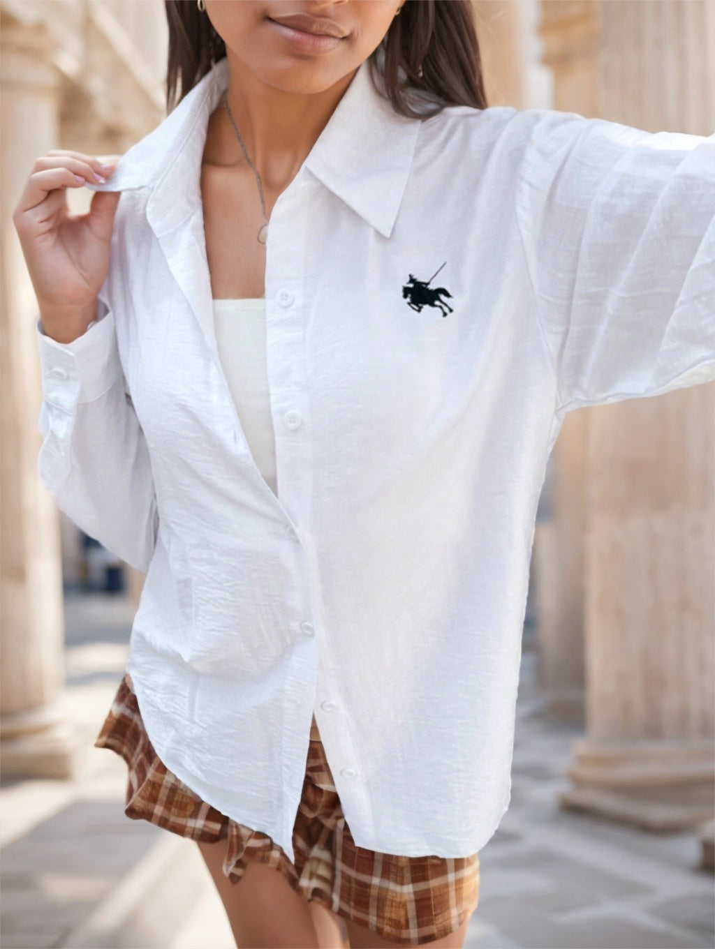 Women's Loose Casual Print Drop Shoulder Long Sleeve Shirt - 𝓢𝓱𝓸𝓹𝓵𝓮𝓬𝔂