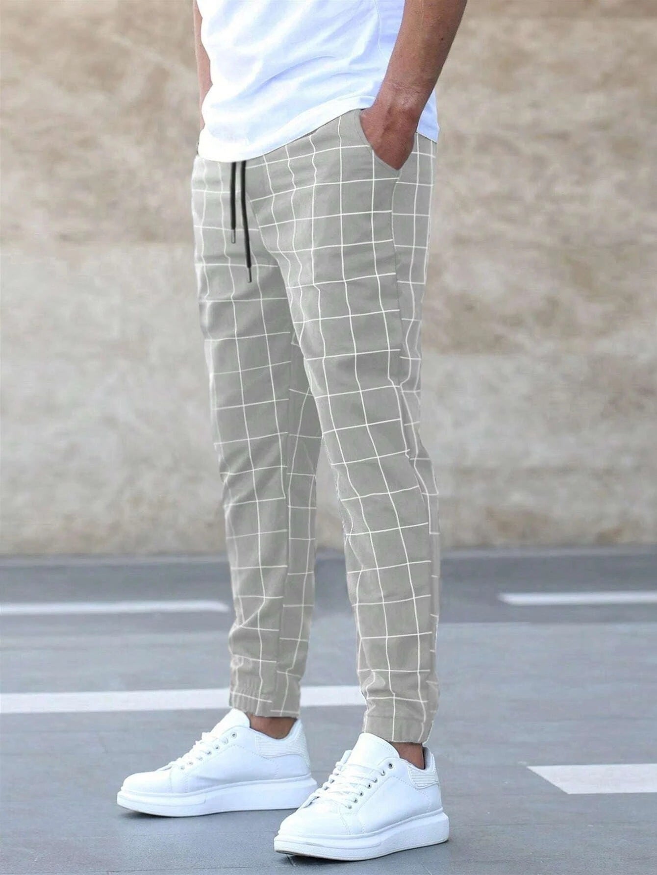 Fashion Plaid Print Pants Men's Casual Drawstring Trousers - 𝓢𝓱𝓸𝓹𝓵𝓮𝓬𝔂