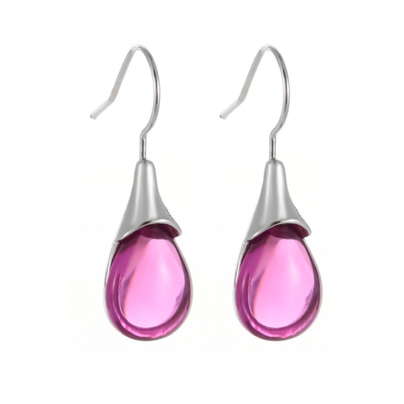 Drop-shaped Inlaid Cat's Eye Earrings Four-color Simple - 𝓢𝓱𝓸𝓹𝓵𝓮𝓬𝔂