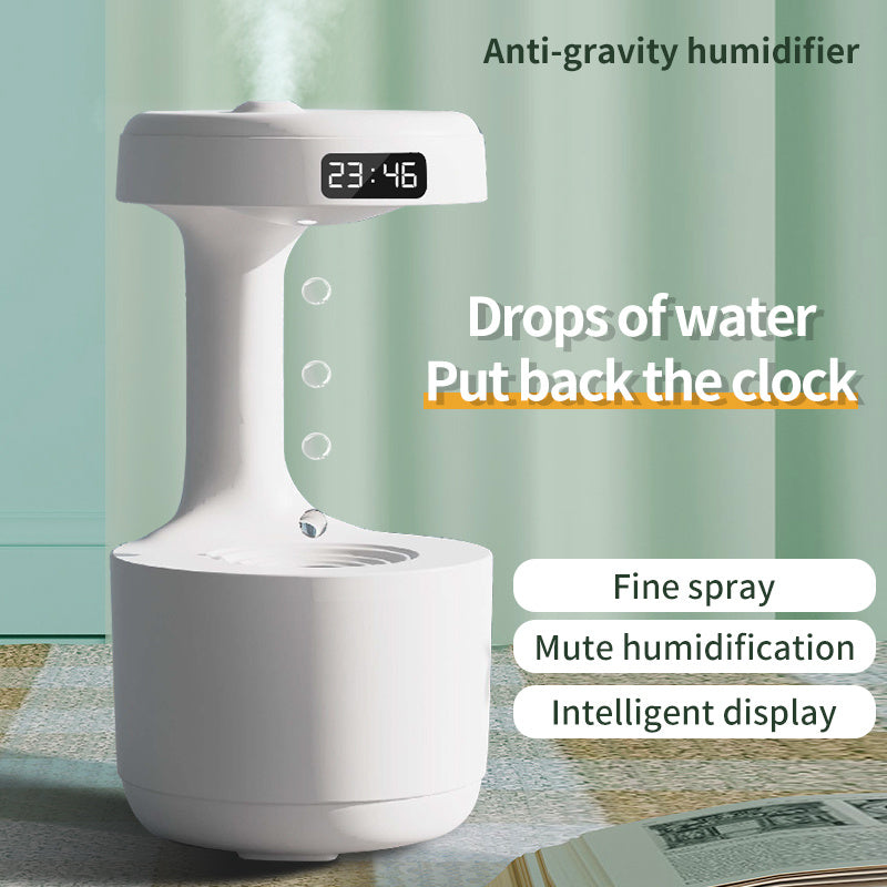 Bedroom Anti-Gravity Humidifier With Clock Water Drop Backflow Aroma Diffuser Large Capacity Office Bedroom Mute Heavy Fog Household Sprayer - 𝓢𝓱𝓸𝓹𝓵𝓮𝓬𝔂