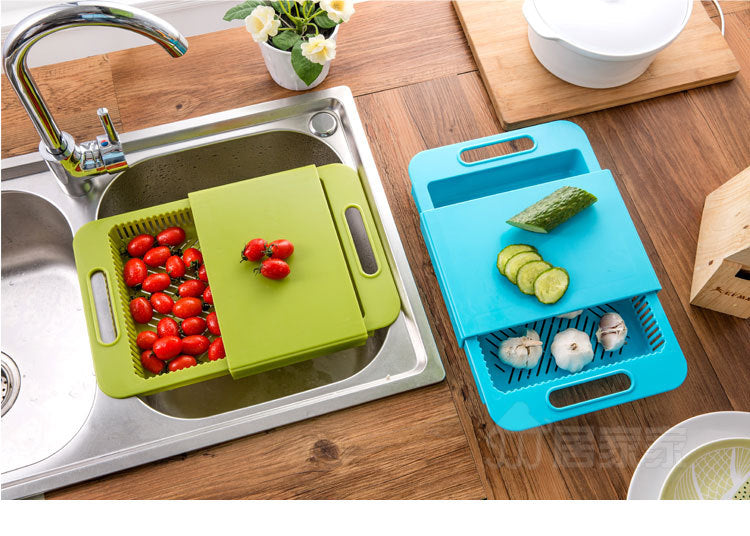Multifunction Kitchen Chopping Blocks Sinks Drain Basket Cutting Board Vegetable Meat Tools Kitchen Accessories Chopping Board - 𝓢𝓱𝓸𝓹𝓵𝓮𝓬𝔂