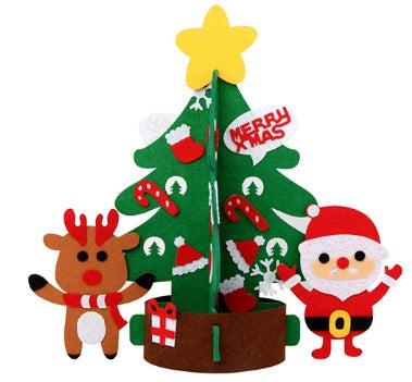 DIY Felt Christmas Tree New Year Toddler Kids Handmade Gift Toys Door Wall Hanging Ornaments Holiday Party Home Decor Set - 𝓢𝓱𝓸𝓹𝓵𝓮𝓬𝔂