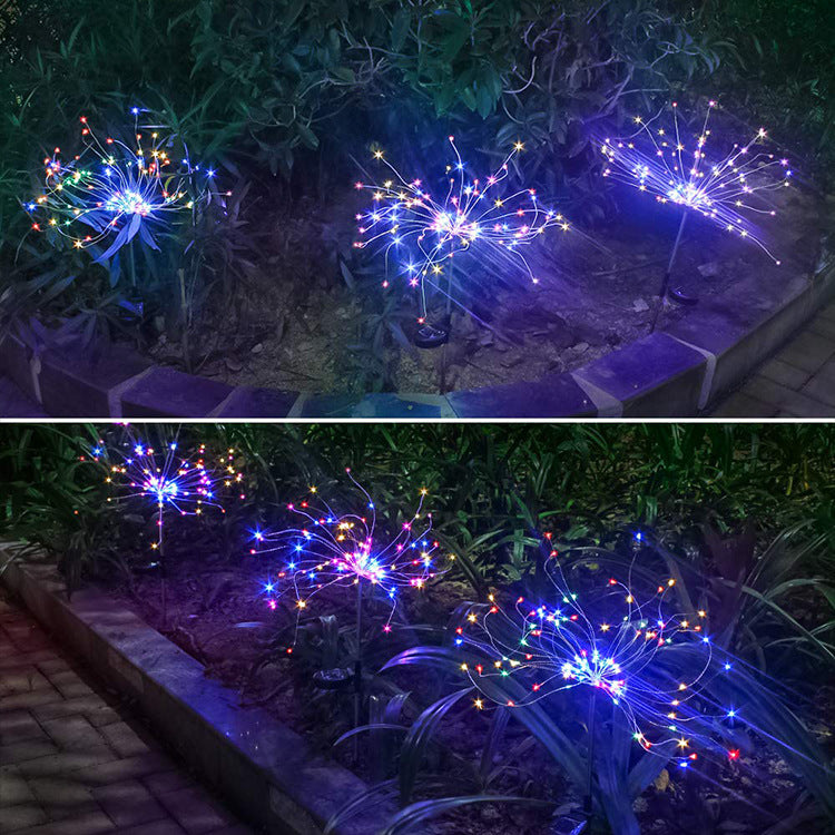 New Ground Plug Solar Fireworks Light LED Light String Copper Wire Outdoor Garden Decoration Star Lights Christmas Lights - 𝓢𝓱𝓸𝓹𝓵𝓮𝓬𝔂
