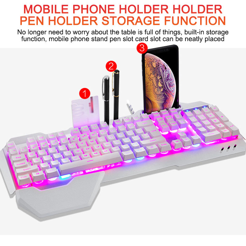 ErgonomicWired Gaming Keyboard with RGB Backlight Phone Holder - 𝓢𝓱𝓸𝓹𝓵𝓮𝓬𝔂