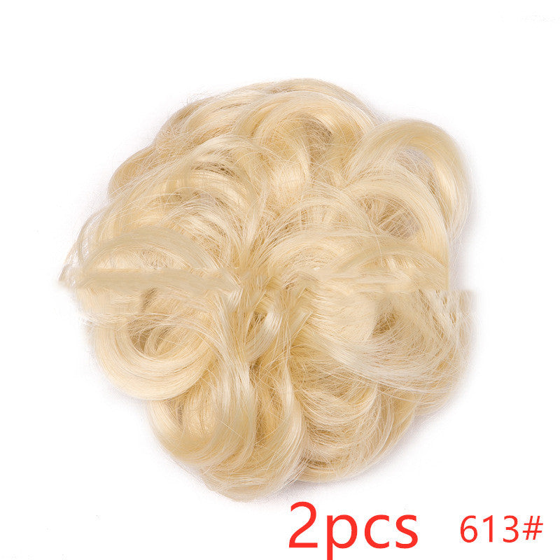 Europe, Japan, and South Korea popular hair bun fluffy natural drawstring curly hair ball head hair ring hair set female hair accessories chemical fiber hair - 𝓢𝓱𝓸𝓹𝓵𝓮𝓬𝔂