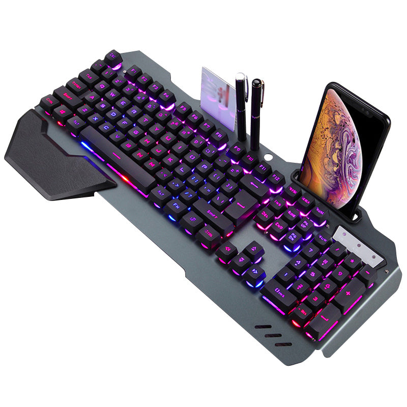 ErgonomicWired Gaming Keyboard with RGB Backlight Phone Holder - 𝓢𝓱𝓸𝓹𝓵𝓮𝓬𝔂