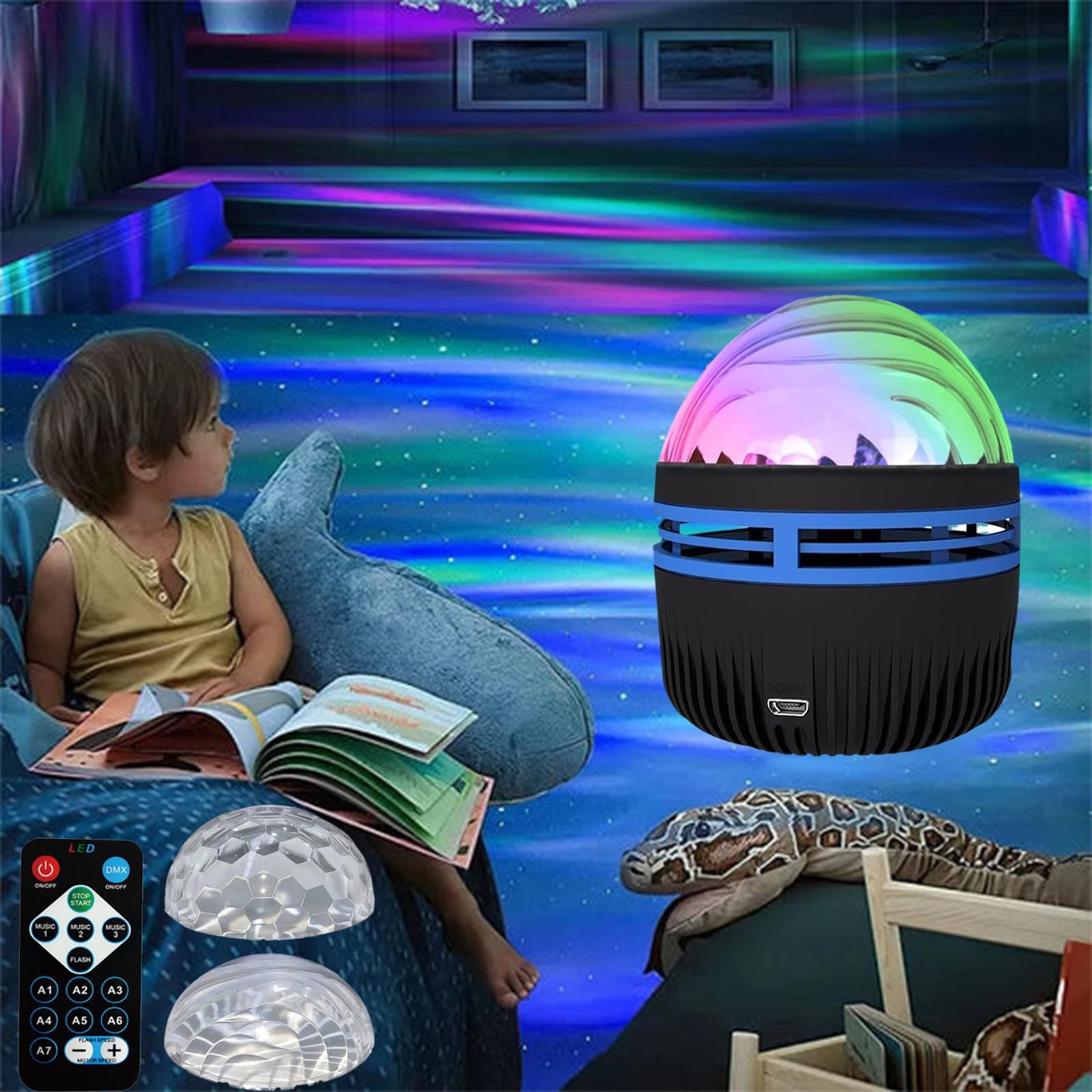 LED Star Galaxy Projector Lamp Spotlight Colorful Rotating Magic Ball Bedroom Atmosphere Lamp Bar KTV Disco Party Stage Light - 𝓢𝓱𝓸𝓹𝓵𝓮𝓬𝔂