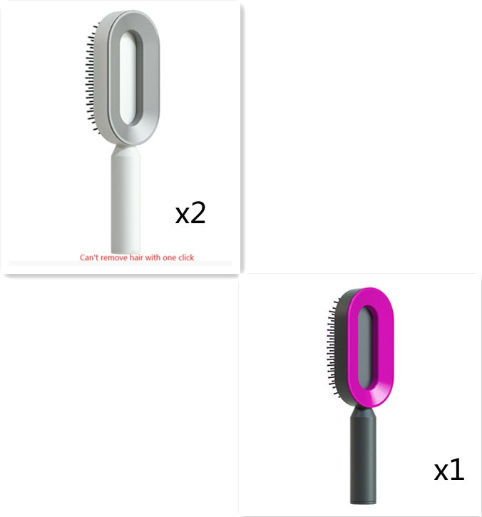 Self Cleaning Hair Brush For Women One-key Cleaning Hair Loss Airbag Massage Scalp Comb Anti-Static Hairbrush - 𝓢𝓱𝓸𝓹𝓵𝓮𝓬𝔂