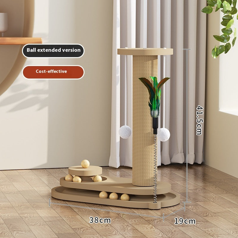 Solid Wood Cat Turntable Scratching Post Durable Toy - 𝓢𝓱𝓸𝓹𝓵𝓮𝓬𝔂