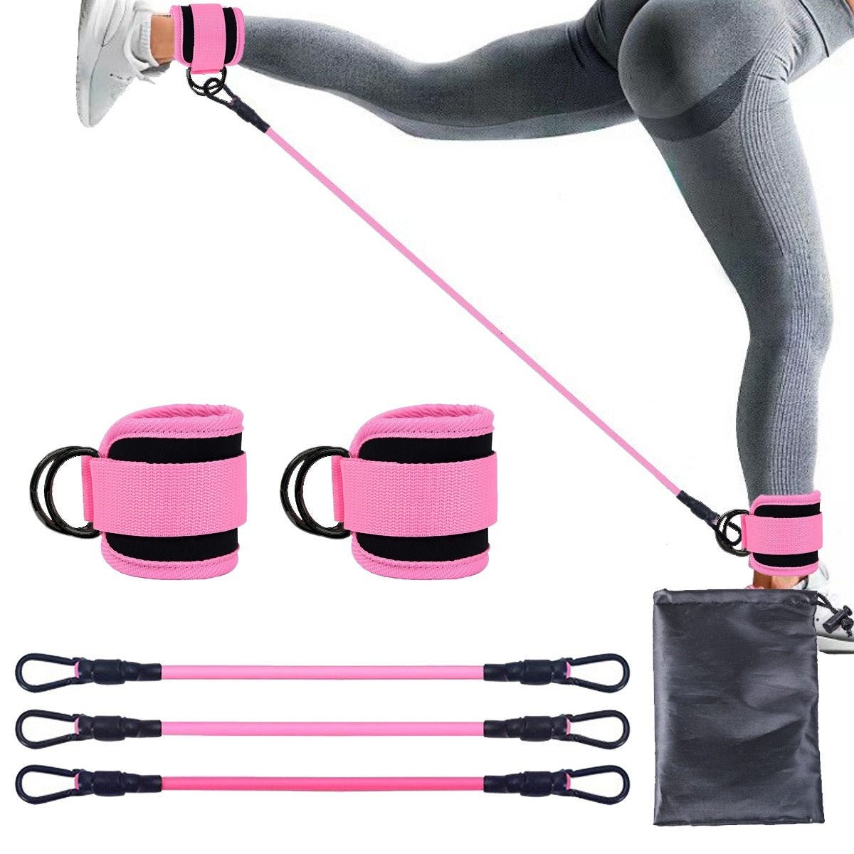 Ankle Strap Resistance Bands Hip Leg Strength Pull Rope Fitness Elastic Training Home Yoga Pilate Crossfit Workout Gym Equipment - 𝓢𝓱𝓸𝓹𝓵𝓮𝓬𝔂