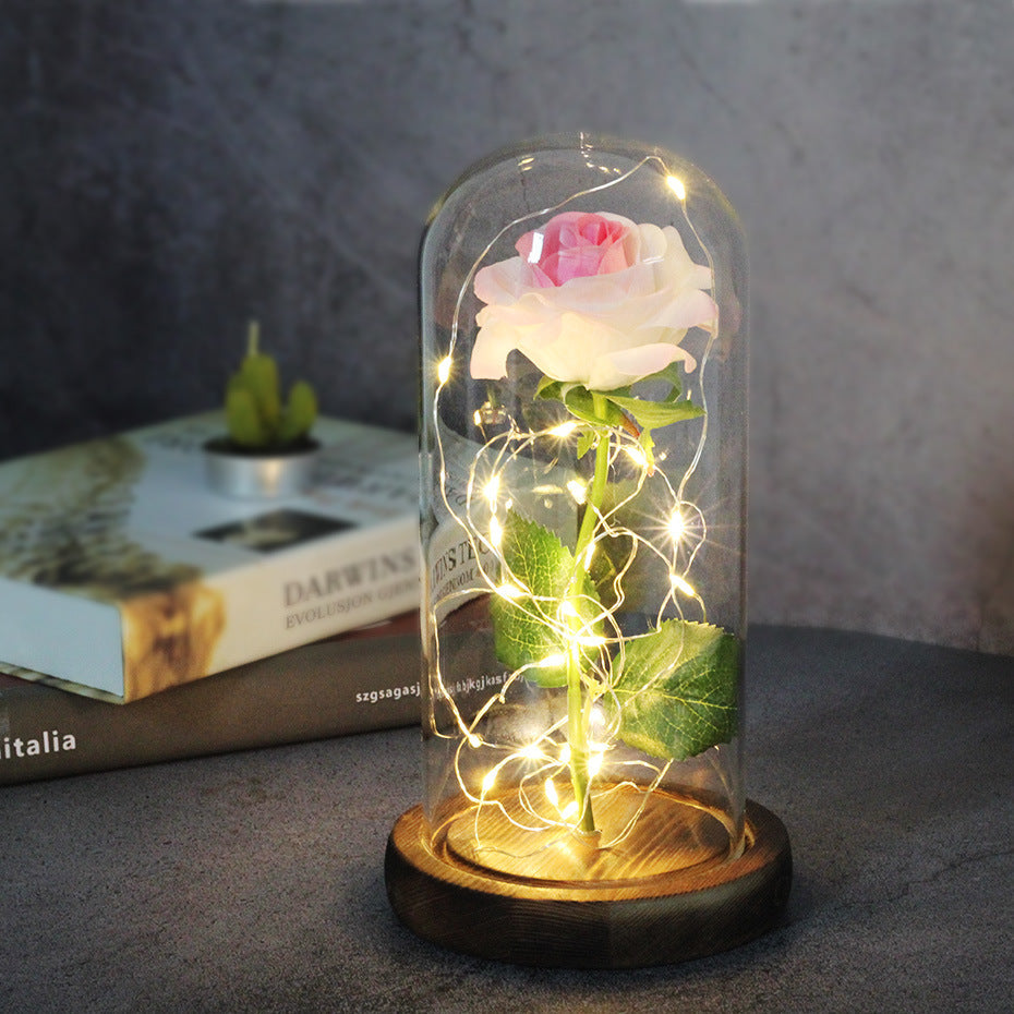 Enchanted Forever Rose Flower in Glass LED Light Christmas Decoration - 𝓢𝓱𝓸𝓹𝓵𝓮𝓬𝔂