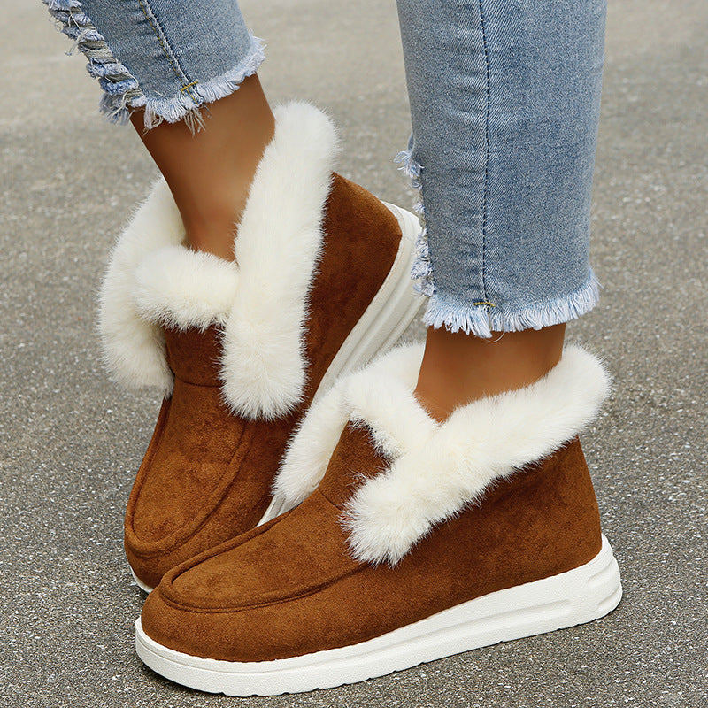 Snow Boots Warm Winter Shoes Plush Fur Ankle Boots Women - 𝓢𝓱𝓸𝓹𝓵𝓮𝓬𝔂