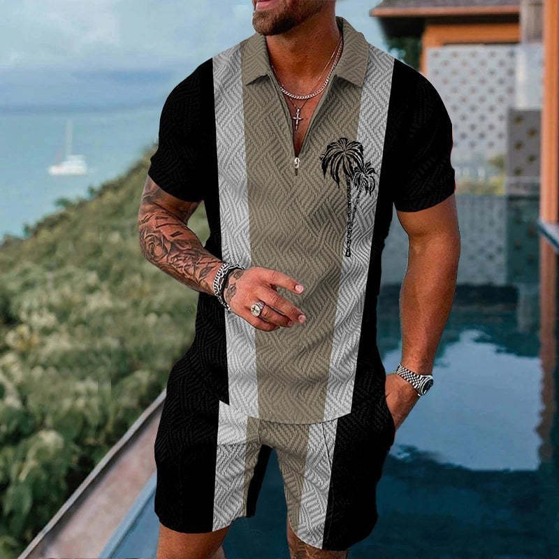 Fashion Casual Zipper Short Sleeve Suit - 𝓢𝓱𝓸𝓹𝓵𝓮𝓬𝔂