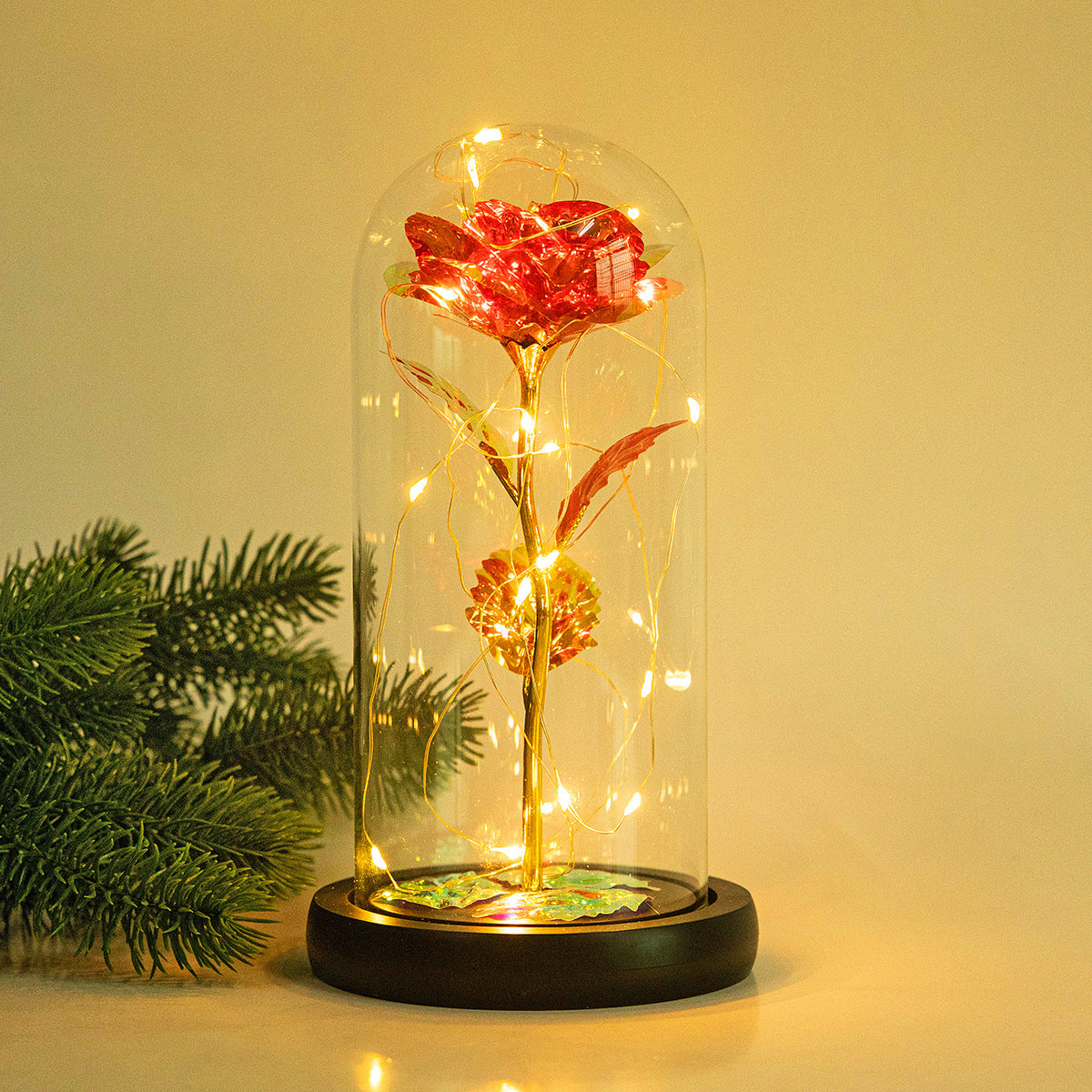 Enchanted Forever Rose Flower in Glass LED Light Christmas Decoration - 𝓢𝓱𝓸𝓹𝓵𝓮𝓬𝔂