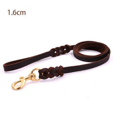 The first layer of leather dog leashes in the large dog chain demu training rope horse dog Golden Retriever dog rope - 𝓢𝓱𝓸𝓹𝓵𝓮𝓬𝔂
