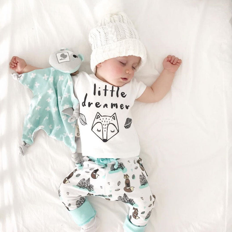 Newborn Baby Clothes Set T-shirt Tops Pants Little Boys and Girls Outfits - 𝓢𝓱𝓸𝓹𝓵𝓮𝓬𝔂