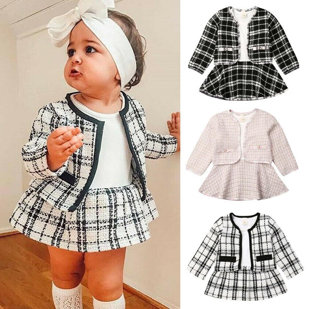 Long-sleeved Dresses Two-piece Children's Baby Small Incense Wind Suit - 𝓢𝓱𝓸𝓹𝓵𝓮𝓬𝔂