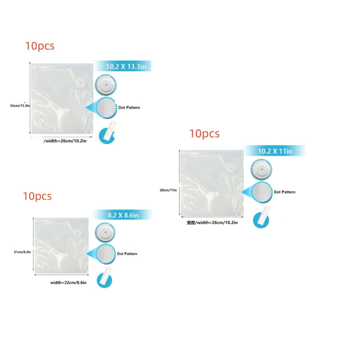 Commercial White Plastic Air Valve Compression Bag - 𝓢𝓱𝓸𝓹𝓵𝓮𝓬𝔂