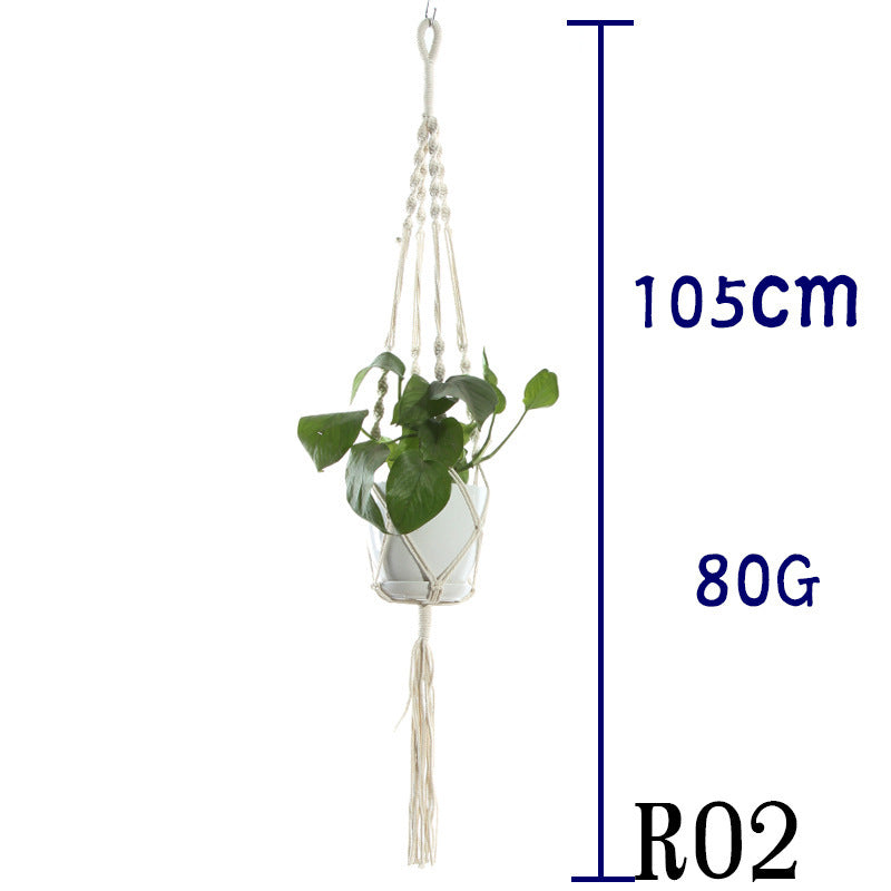 Flower Pot Net Bag Beige Cotton Rope Indoor Plant Hanger Hanging Basket Sling - 𝓢𝓱𝓸𝓹𝓵𝓮𝓬𝔂