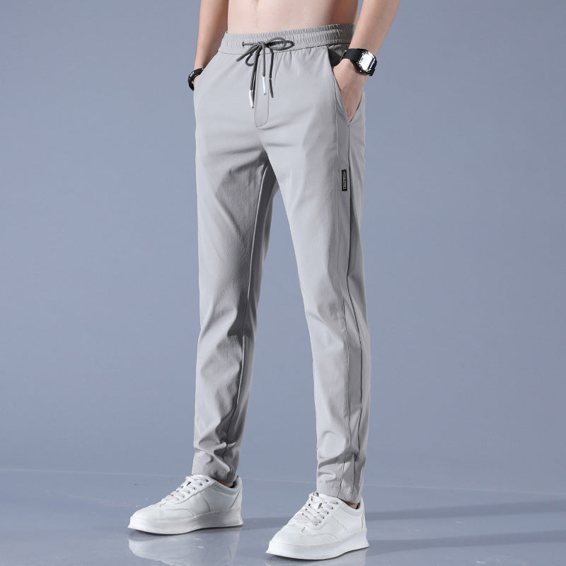Summer Ice Silk Pants Men's Thin Business Casual Pants Stretch Breathable Straight-leg Tracksuit Pants - 𝓢𝓱𝓸𝓹𝓵𝓮𝓬𝔂