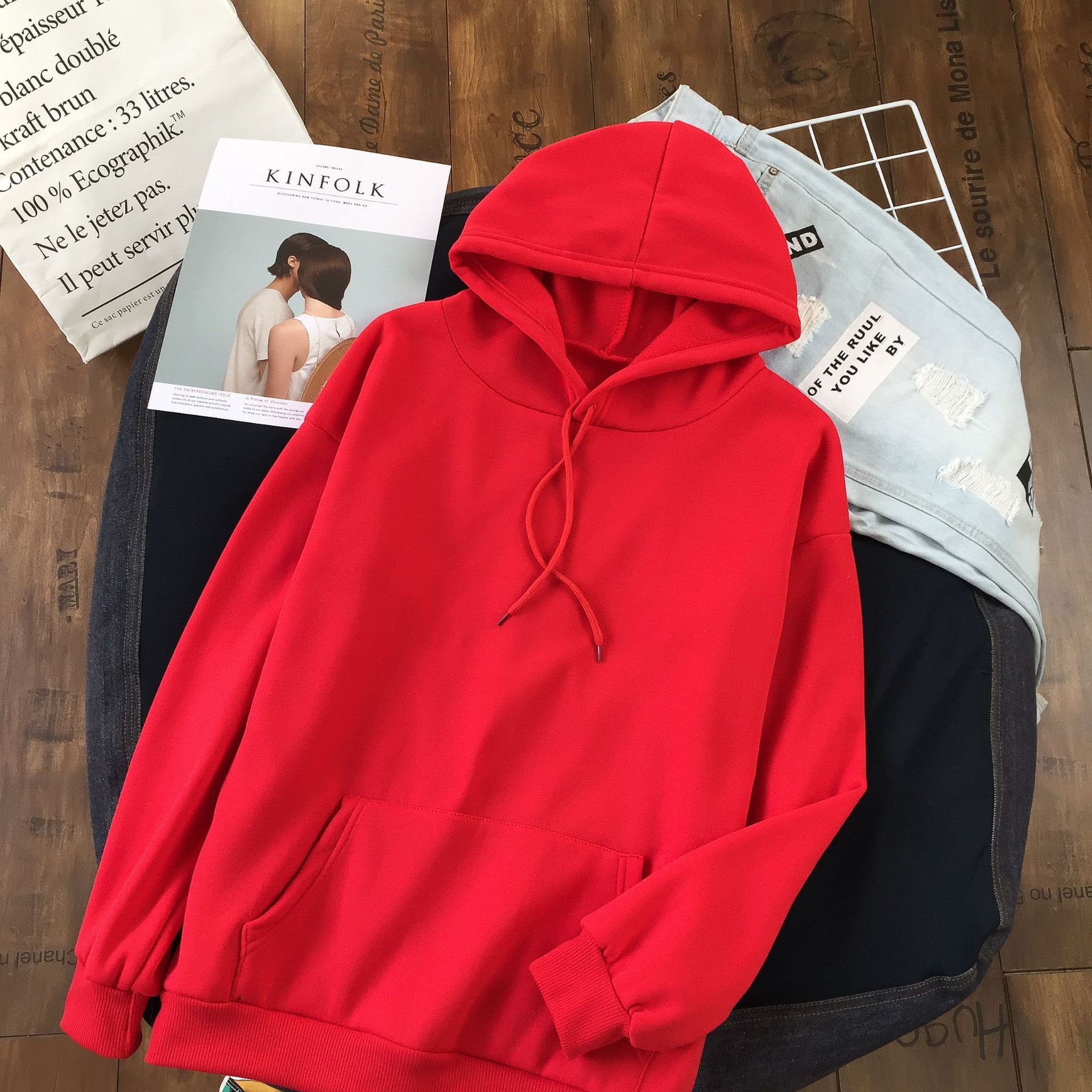 Long Sleeve Solid Color Hooded Sweater Couple - 𝓢𝓱𝓸𝓹𝓵𝓮𝓬𝔂