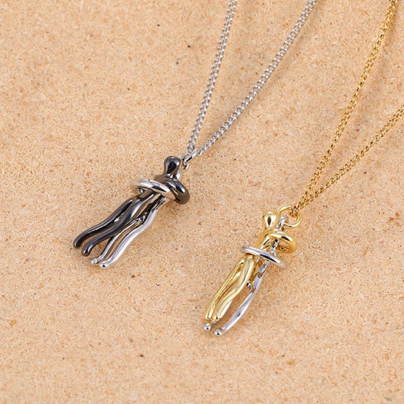 Hot Sale Affectionate Hug Necklace Couples Anniversary Valentine's Day  Gift Fashion Punk Street Style Pendant Necklace - 𝓢𝓱𝓸𝓹𝓵𝓮𝓬𝔂