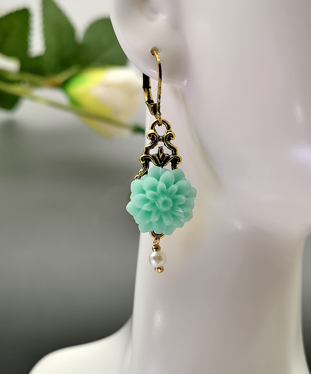 Rongyu Bohemian Fashion Chalcedony Flower Pearl Earrings - 𝓢𝓱𝓸𝓹𝓵𝓮𝓬𝔂