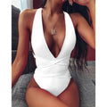 Women's One-piece Lace-up Sexy Deep V Backless Swimsuit
