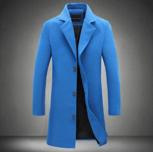 Autumn And Winter New Mens Solid Color Casual Business Woolen Coats - 𝓢𝓱𝓸𝓹𝓵𝓮𝓬𝔂