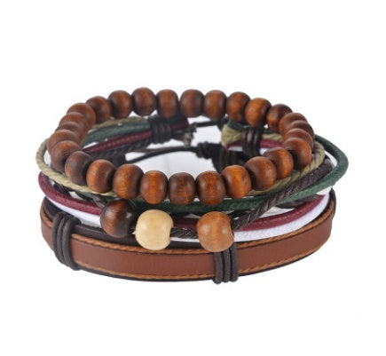 Leather Bracelet Men Multilayer Bead Bracelet Punk Wrap Bracelets for Women Vintage punk Men Jewelry - 𝓢𝓱𝓸𝓹𝓵𝓮𝓬𝔂