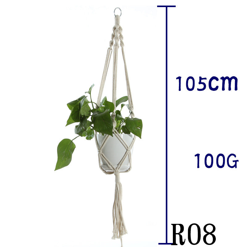 Flower Pot Net Bag Beige Cotton Rope Indoor Plant Hanger Hanging Basket Sling - 𝓢𝓱𝓸𝓹𝓵𝓮𝓬𝔂