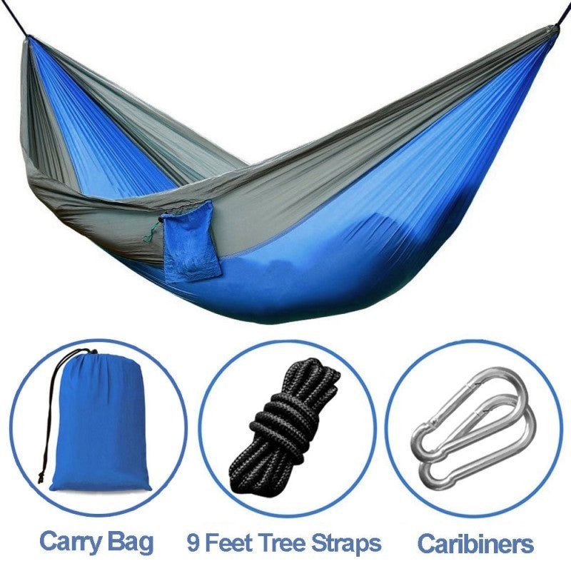 Backpacking Hammock - Portable Nylon Parachute Outdoor Double Hammock - 𝓢𝓱𝓸𝓹𝓵𝓮𝓬𝔂