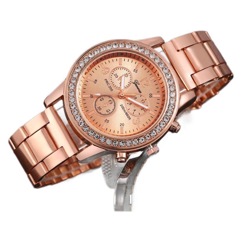 Geneva Steel Belt Gold Quartz Watch - 𝓢𝓱𝓸𝓹𝓵𝓮𝓬𝔂