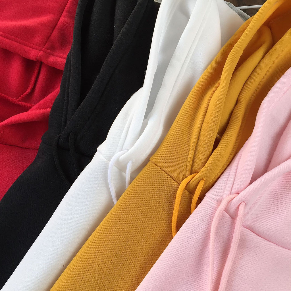 Long Sleeve Solid Color Hooded Sweater Couple - 𝓢𝓱𝓸𝓹𝓵𝓮𝓬𝔂